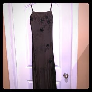 Black spaghetti strap evening gown!
